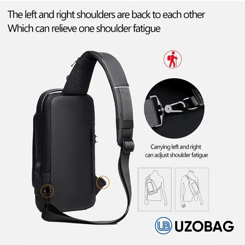 🔥Hot Sale👉UzoBag - USB charging sport sling Anti-theft shoulder bag-Festivesl