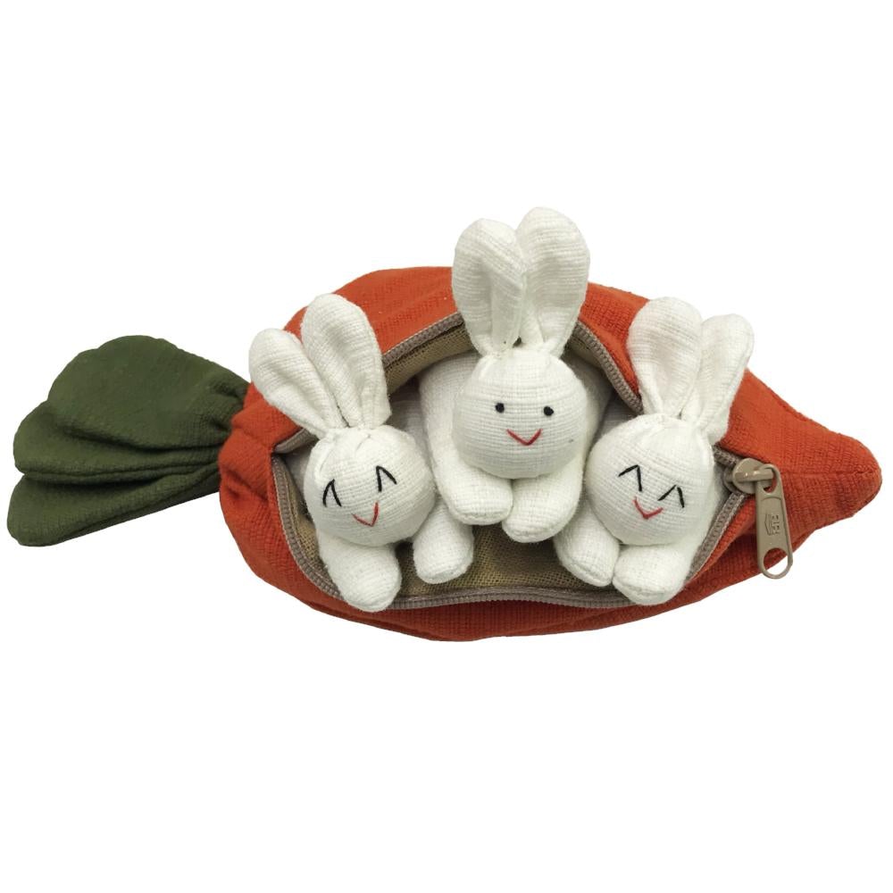 Hide-and-Seek Bunnies in Carrot Pouch-Festivesl
