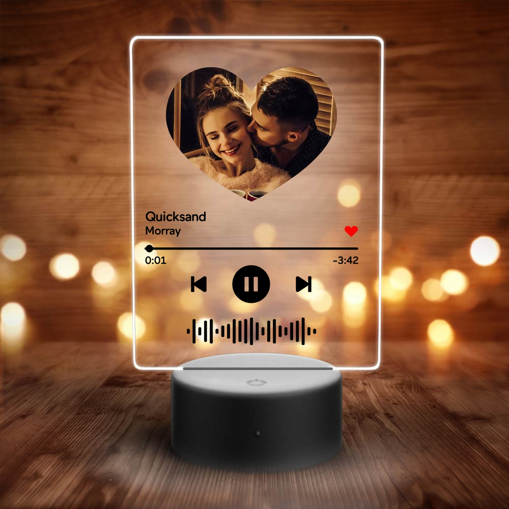 Personalized Scannable Code Music Heart Picture Night Light 7 Colors