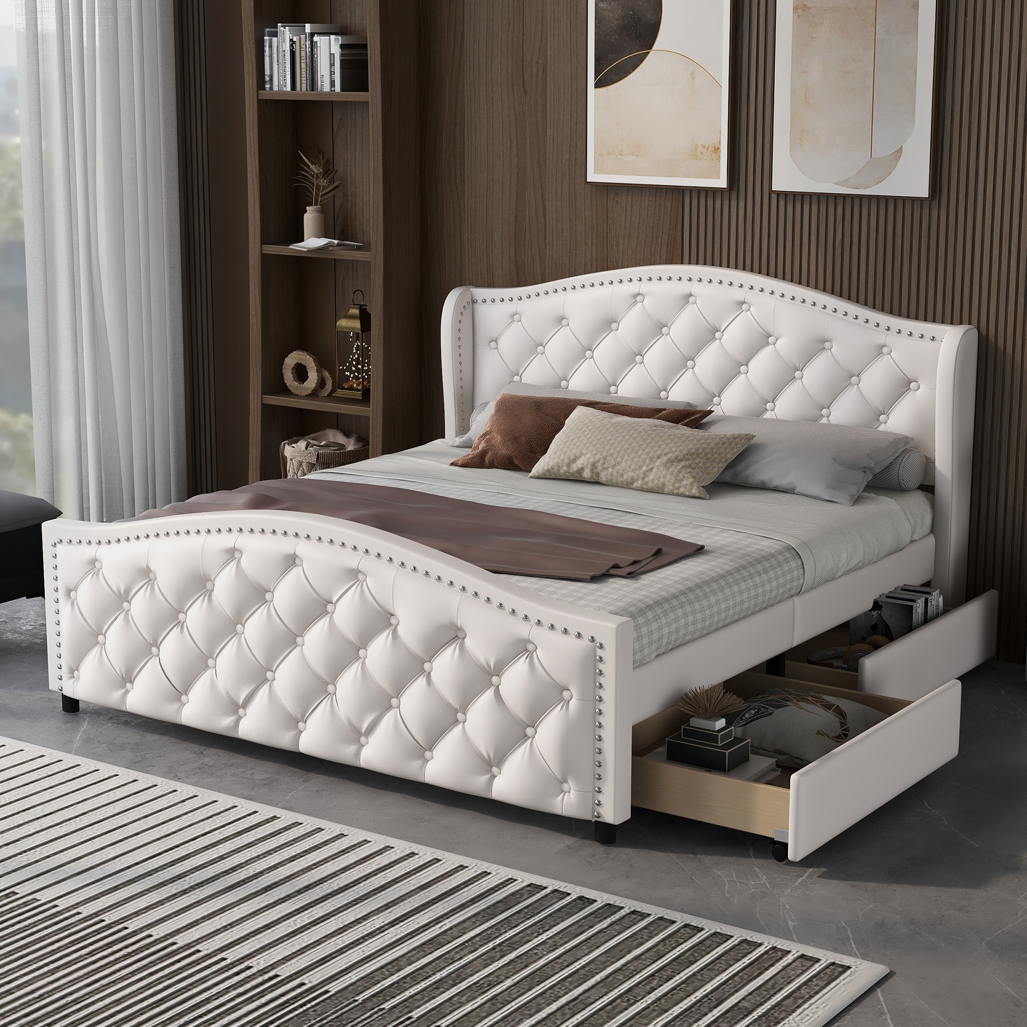 Polsterbett Doppelbett Stauraumbett Bett mit Lattenrost ohne Matratze