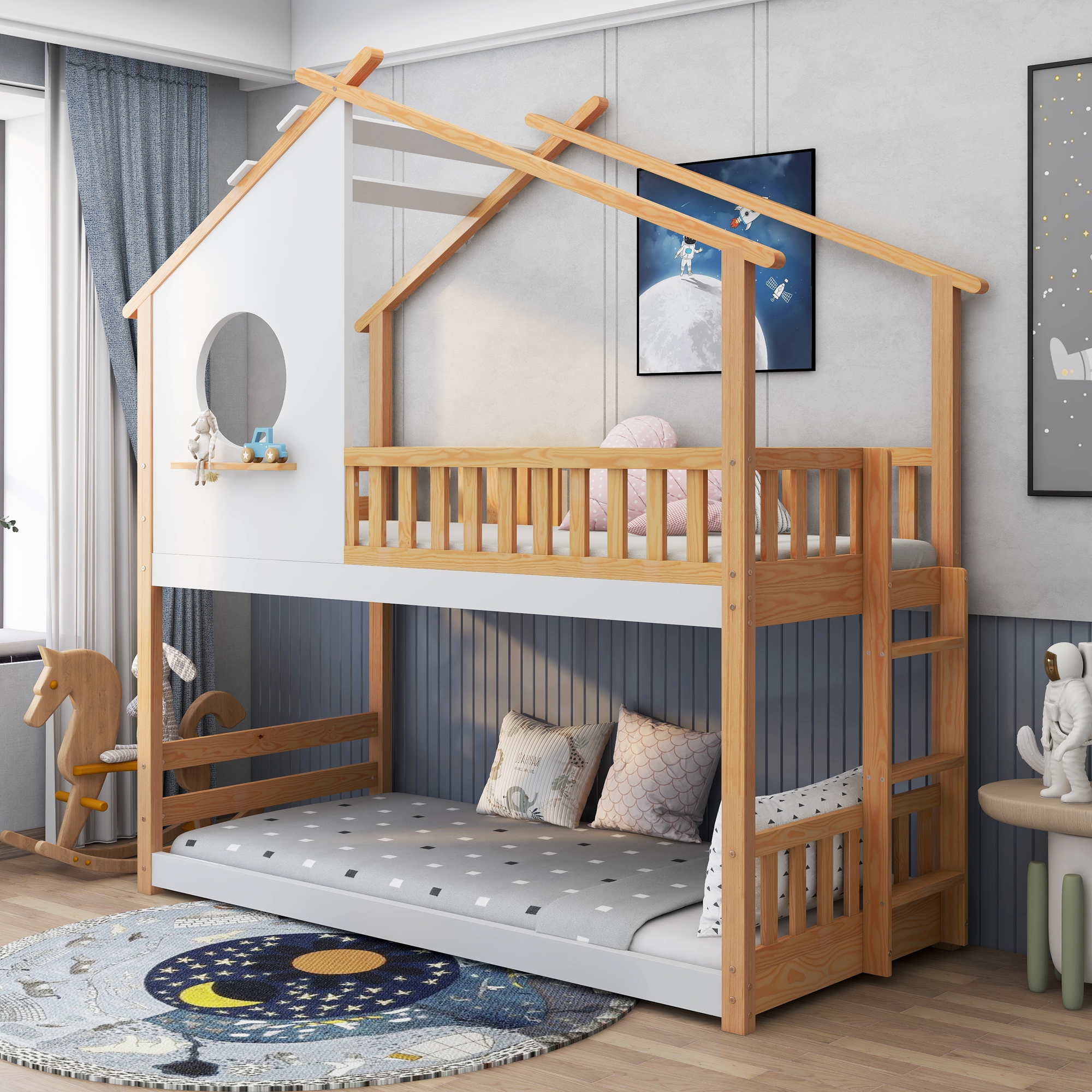 Kinderbett Kinder Bett Jugendbett Hausbett Massivholzbett Doppelbett