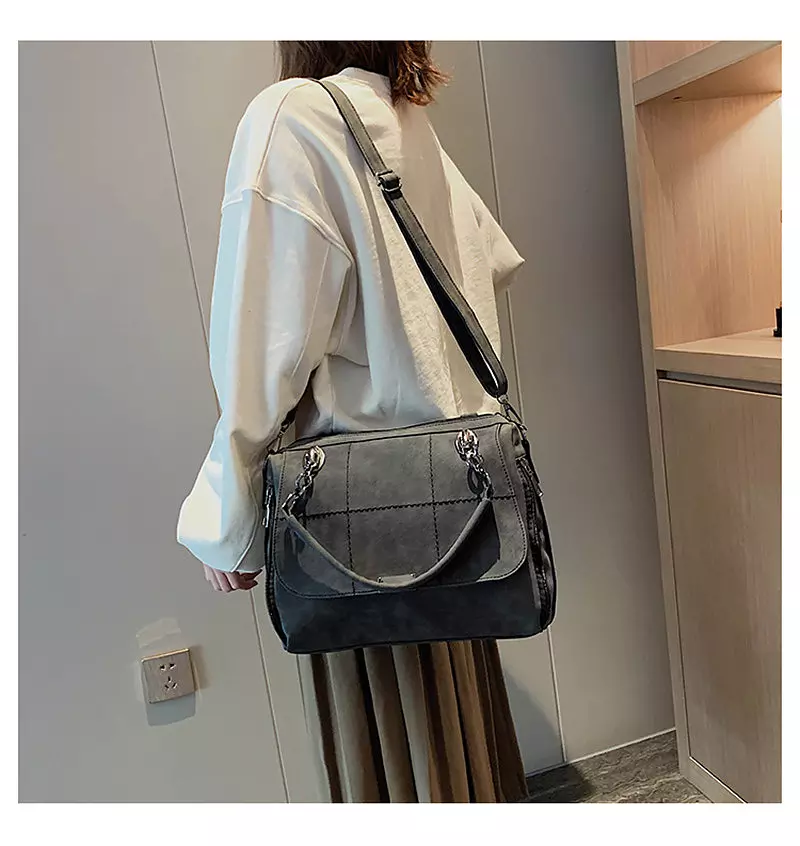 come4buy.com-Shoulder Bags Large Capacity Faux Leather Lady Totes Boston Bag