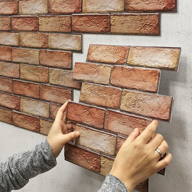 3D Waterproof Brick Wall Sticker Self-Adhesive PVC Wallpaper