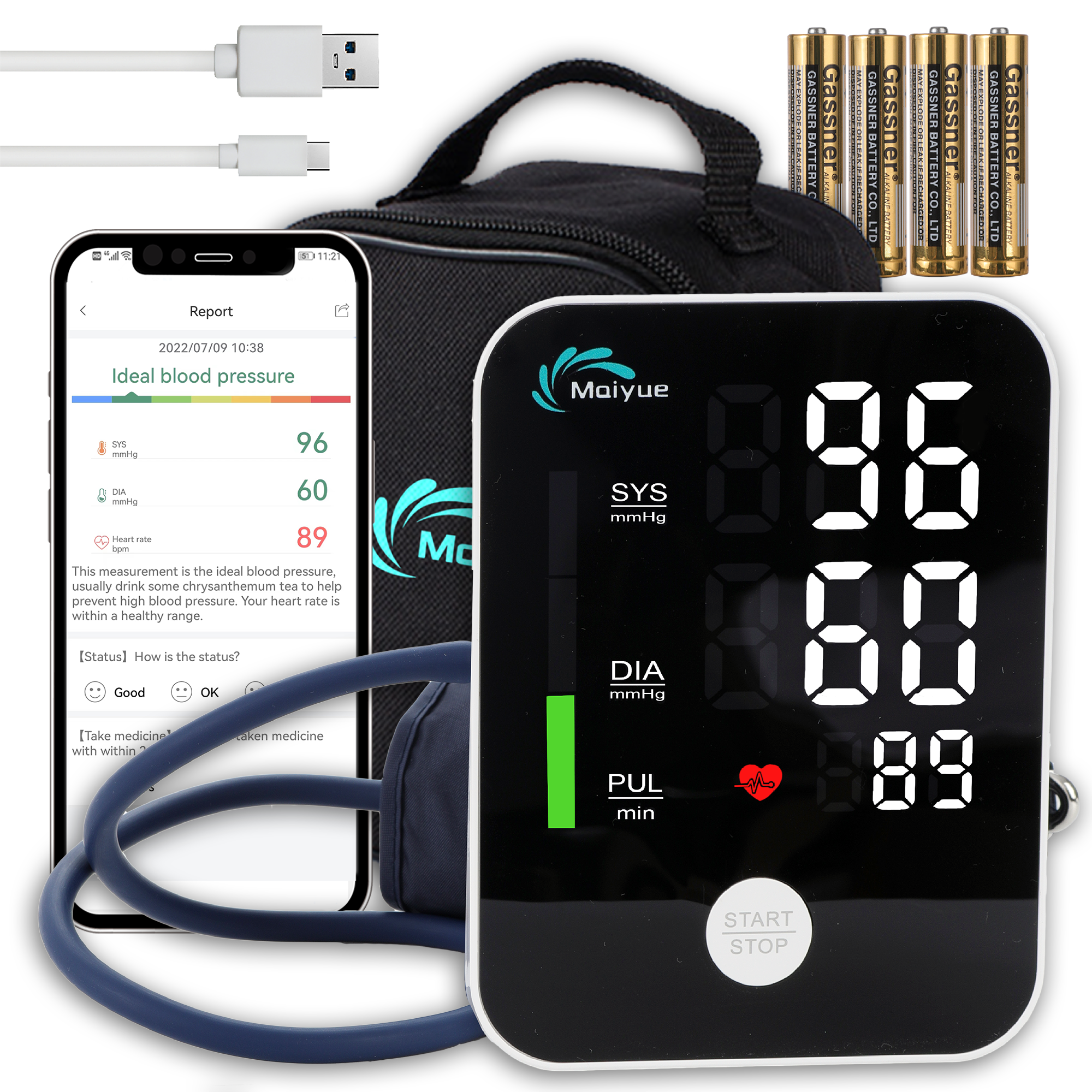  Checkme Blood Pressure Monitor for Home Use - Upper Arm Cuff,  Bluetooth BP Machine, Accurate Readings in 30 sec, App Enabled for iOS &  Android, Stores 50 BP Readings, FSA/HSA Eligible