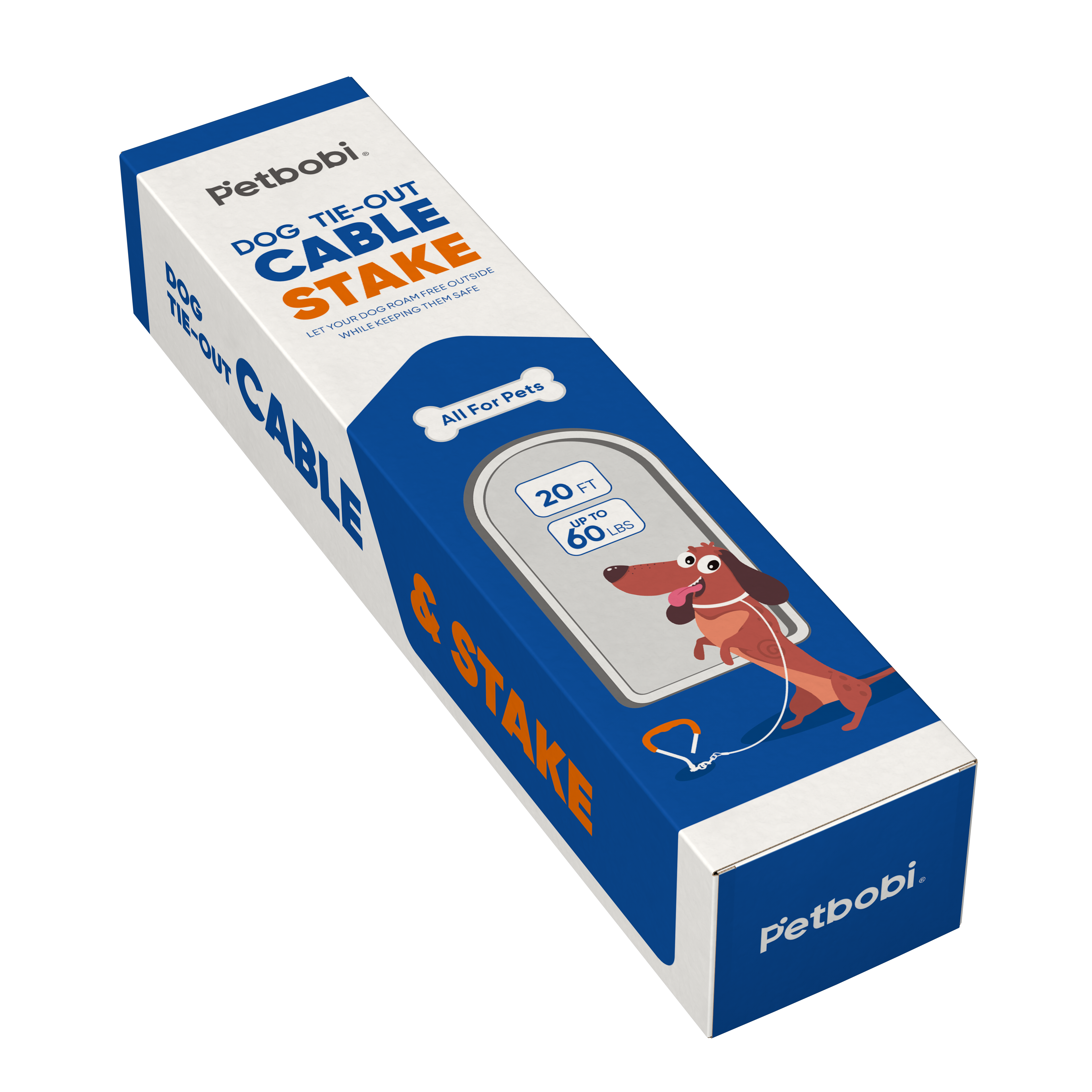 Dog Tie-out Cable & Stake - 20ft/60lbs