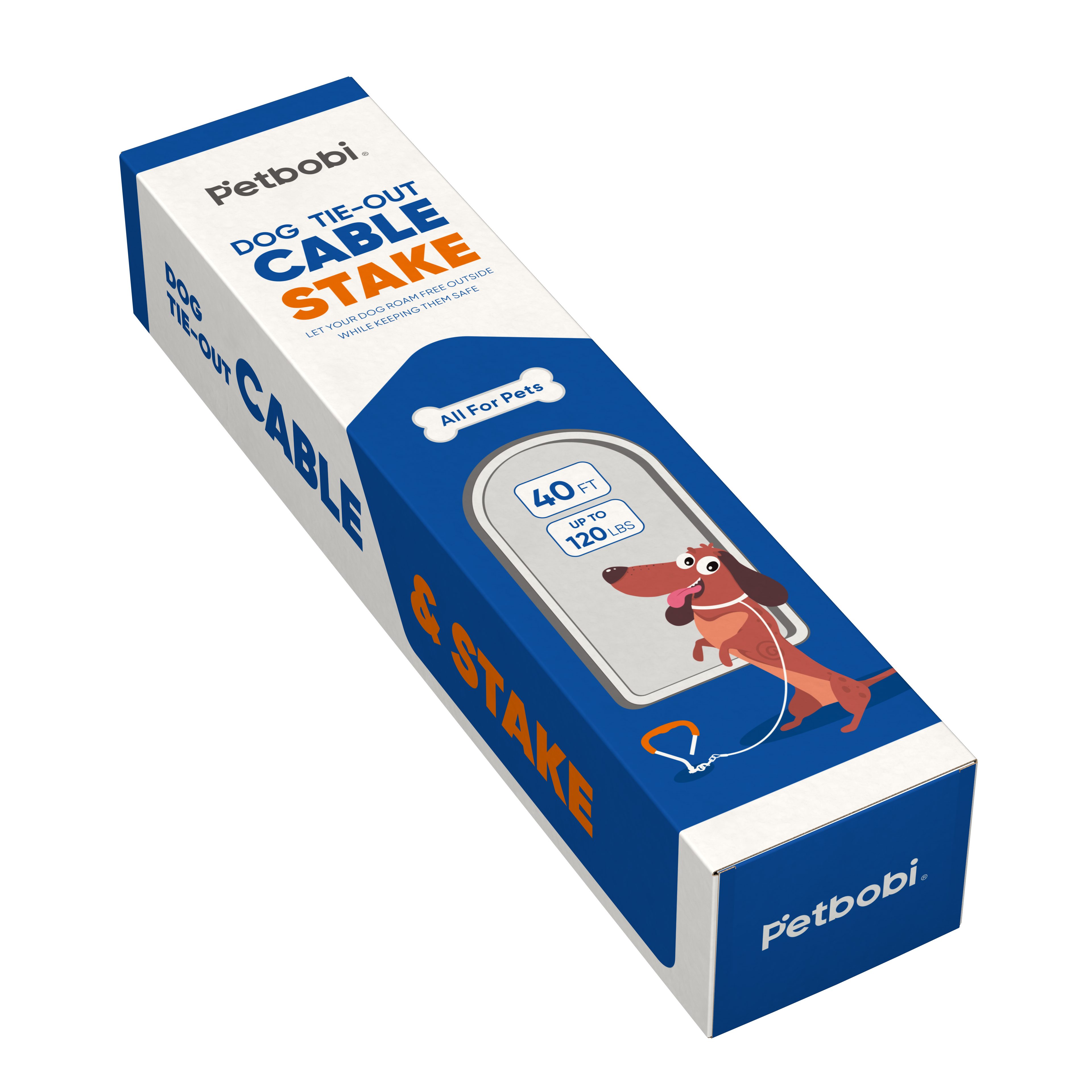 Dog Tie-out Cable & Stake - 40ft/120lbs