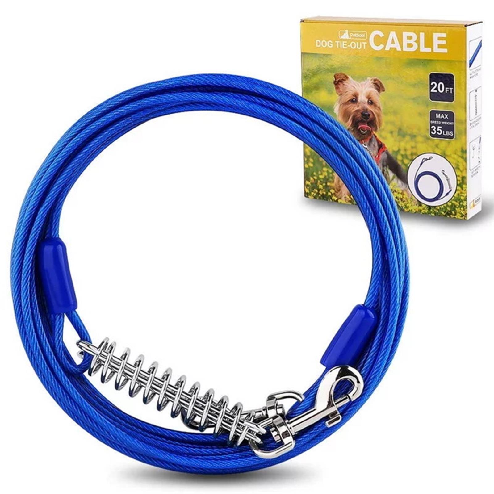 Dog Tie-Out Cable Set - 20ft/35lbs