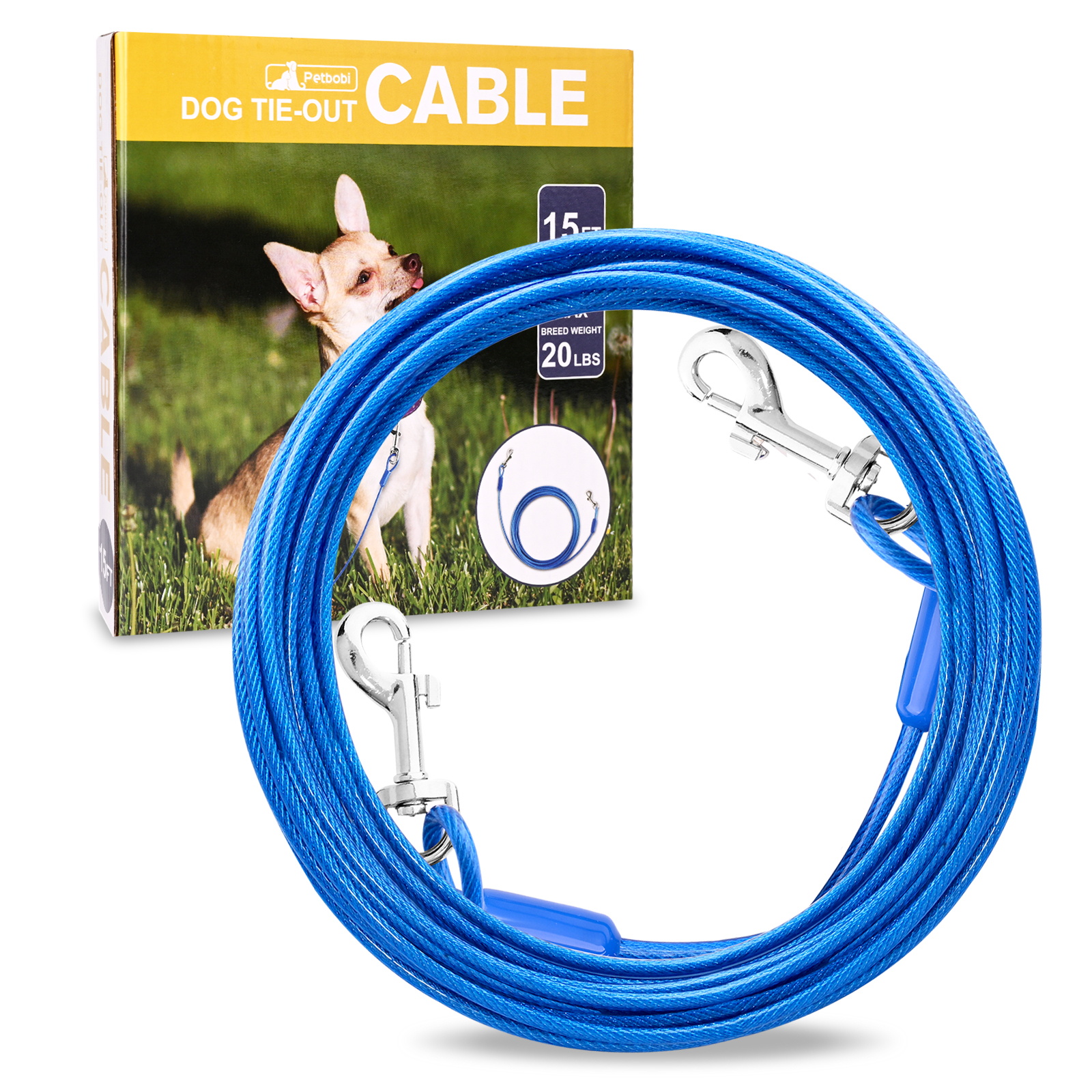 Dog Tie-Out Cable Set - 15ft/20lbs
