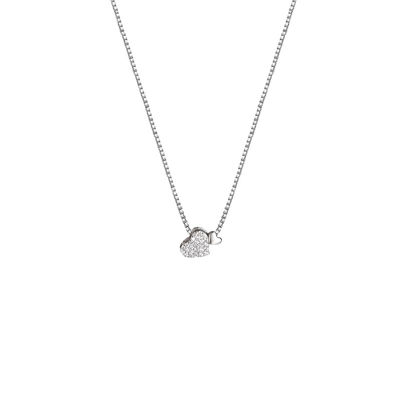 925 Sterling Silver Heart Pendant  Necklace Casual Engagement