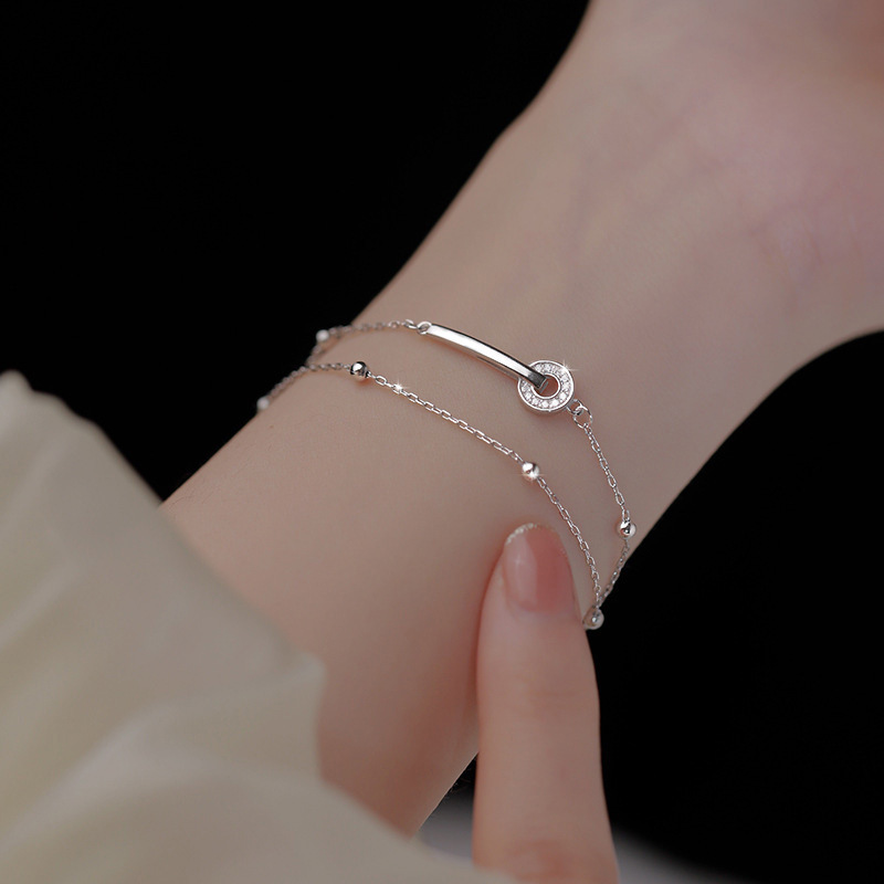 S925  Silver Fashion Layered Bracelet for Girls