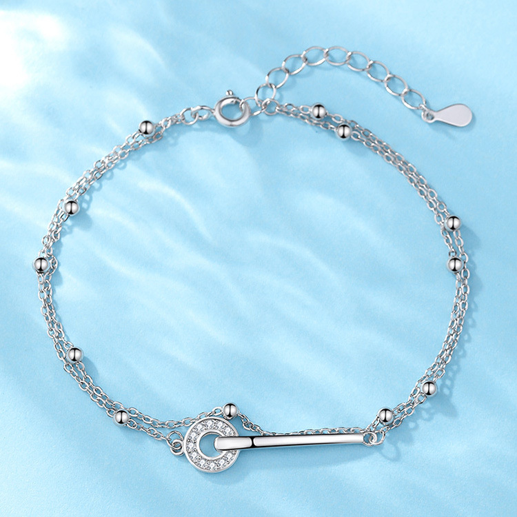 S925  Silver Fashion Layered Bracelet for Girls
