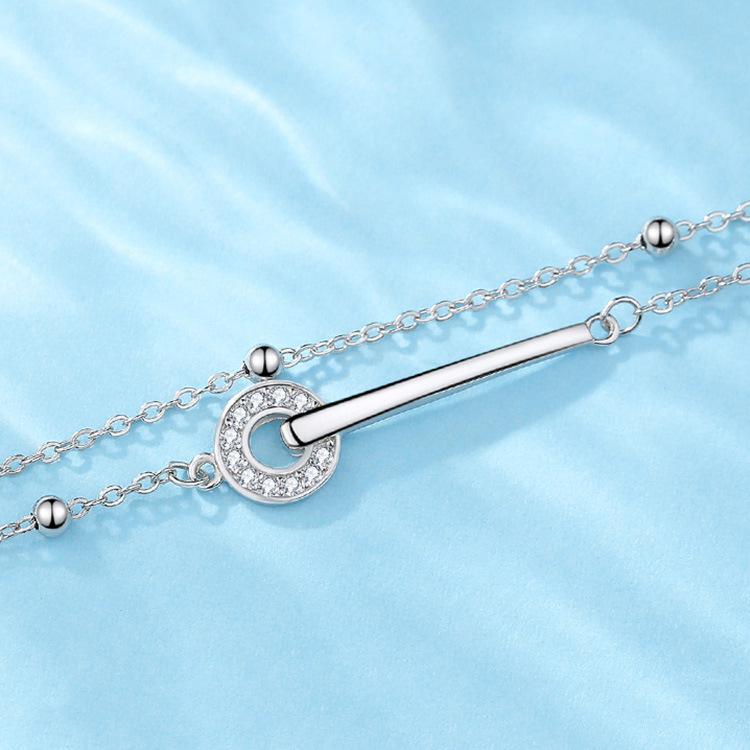 S925  Silver Fashion Layered Bracelet for Girls