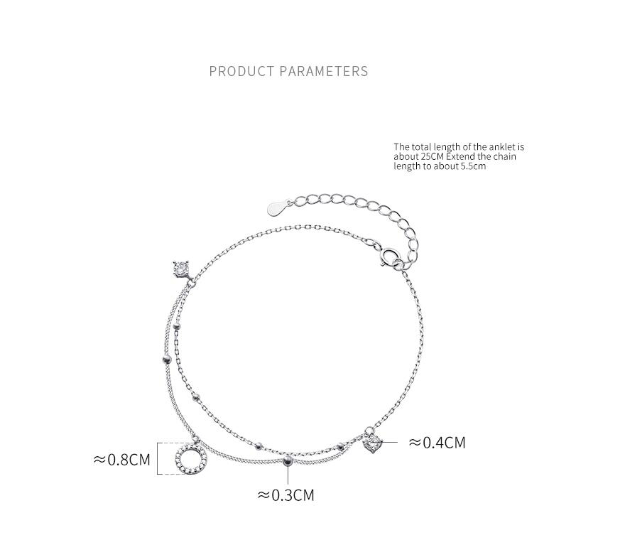 S925 Silver Anklet Unique Fashion Casual Design for Women