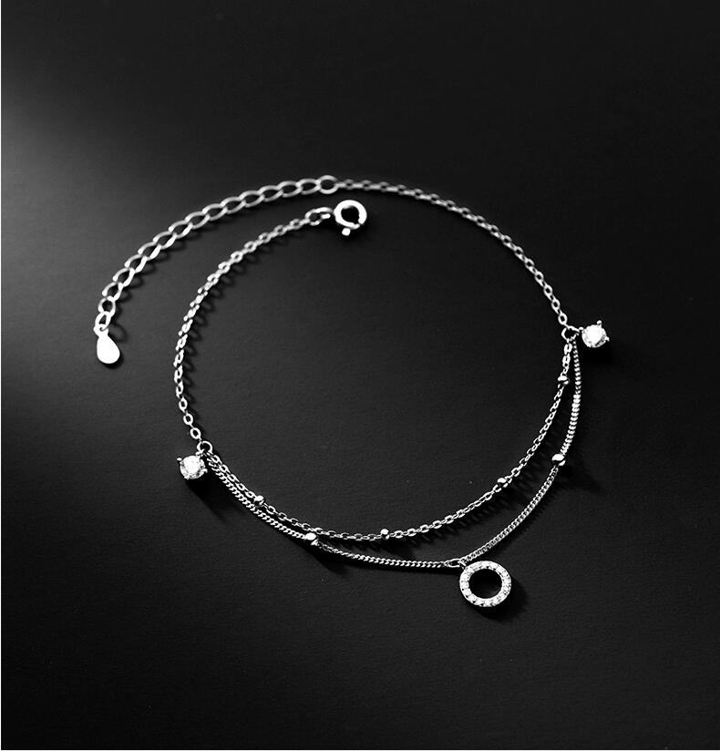 S925 Silver Anklet Unique Fashion Casual Design for Women
