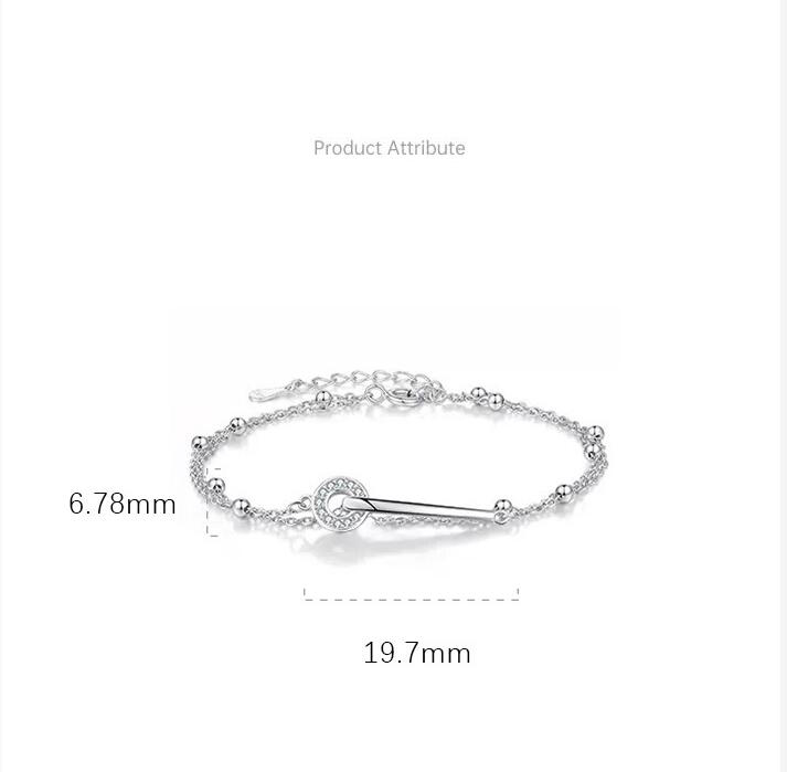 S925  Silver Fashion Layered Bracelet for Girls