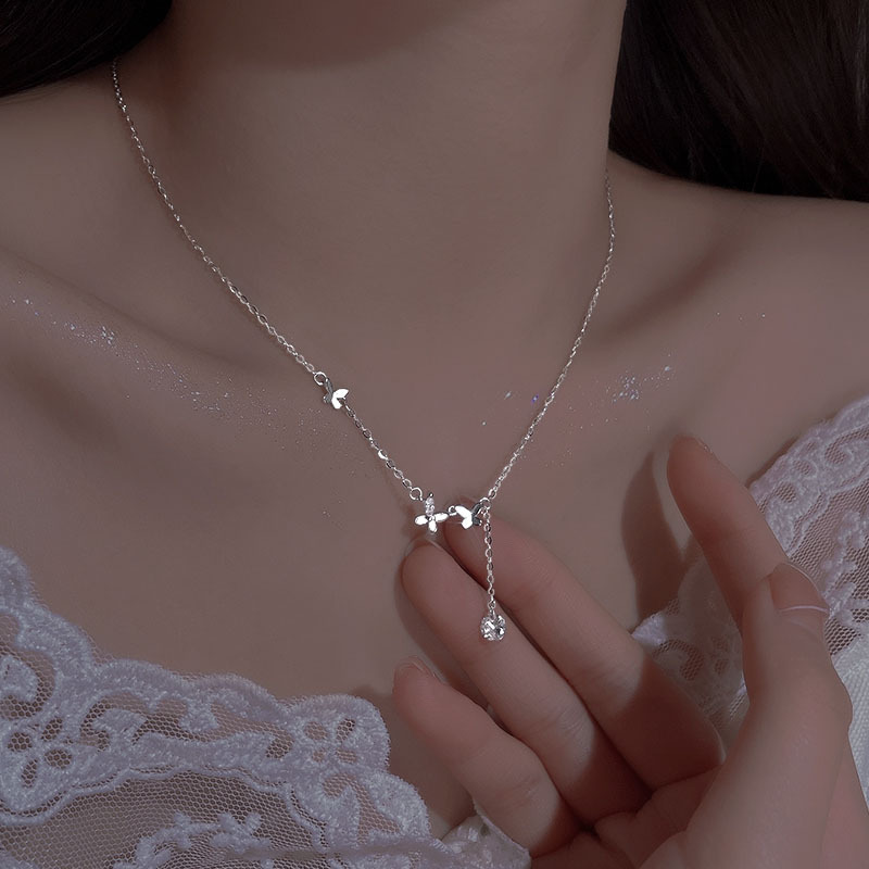 925 Sterling Silver Pendant  Necklace Butterfly Design Casual Elegant