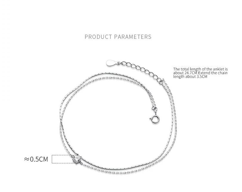 S925 Sterling Silver Anklet Unique Design for Women