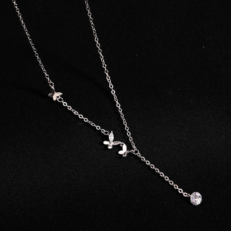 925 Sterling Silver Pendant Necklace Butterfly Design Casual Elegant