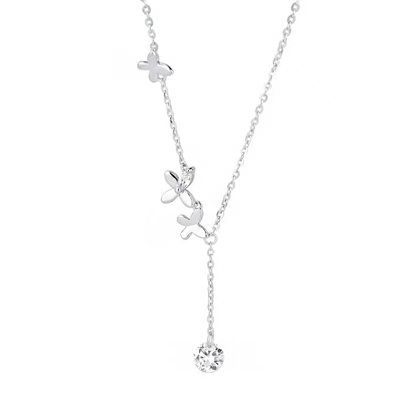 925 Sterling Silver Pendant Necklace Butterfly Design Casual Elegant