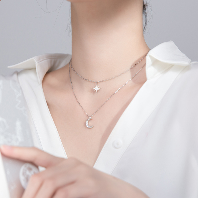 925 Sterling Silver Necklace with Cubic Zirconia Anniversary