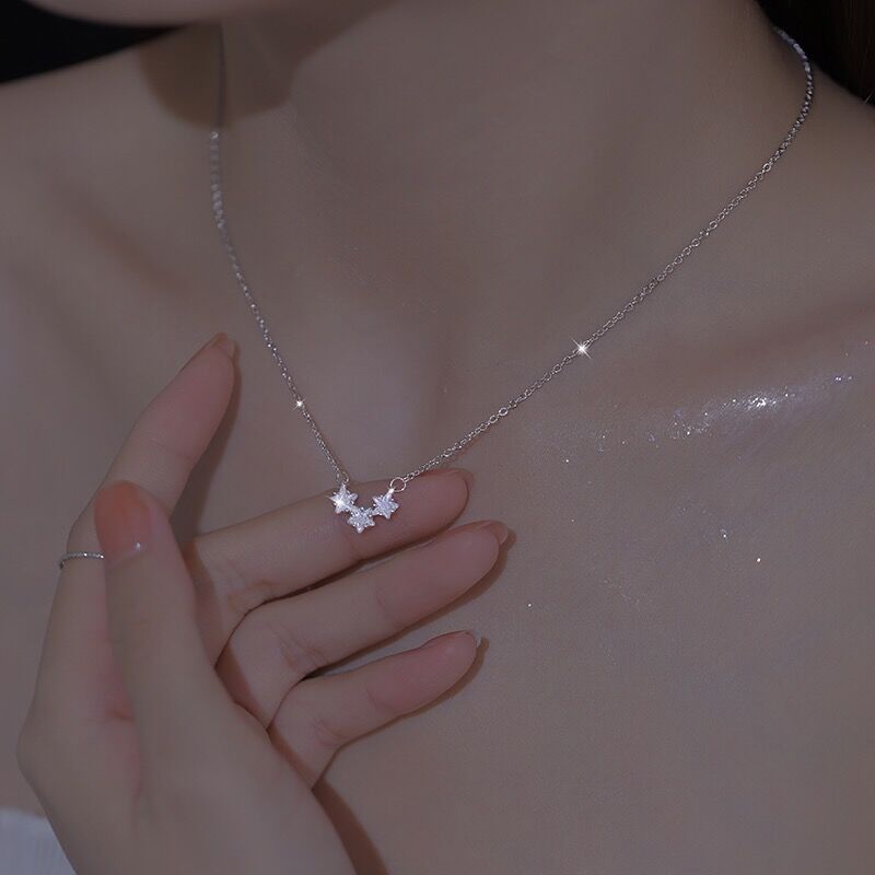 S925 Sterling Silver Necklace with Cubic Zirconia Anniversary