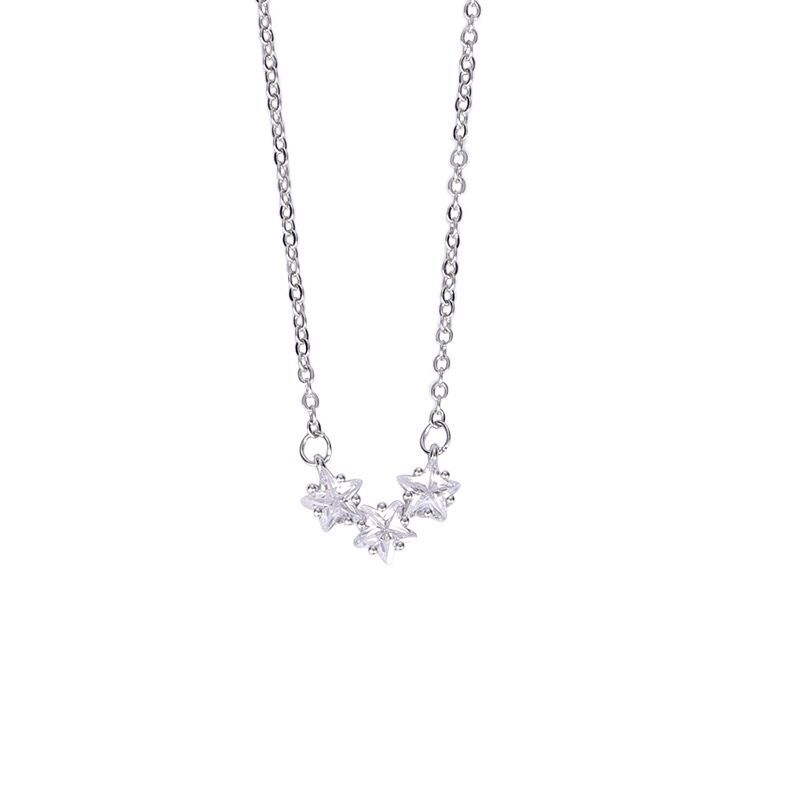 S925 Sterling Silver Necklace with Cubic Zirconia Anniversary