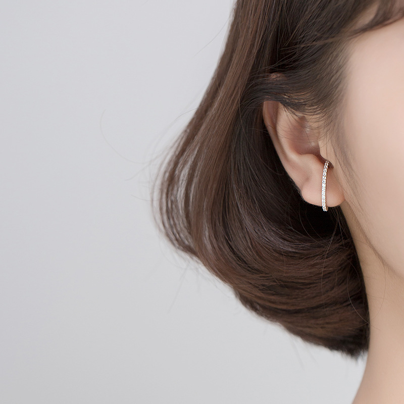 925 Sterling Silve Stud Earrings with Zircon Style