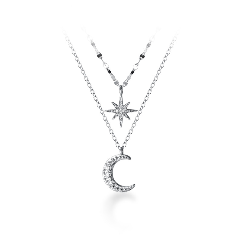 925 Sterling Silver Necklace with Cubic Zirconia Anniversary
