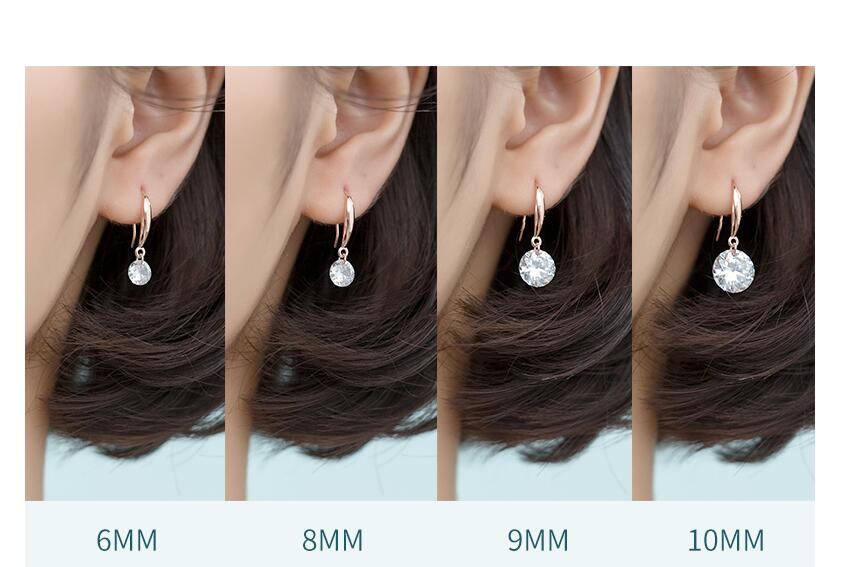 925 Sterling Silver Drop Earrings with Cubic Zirconia for Girls