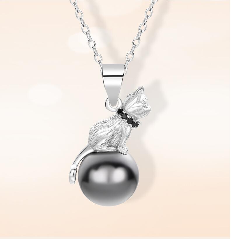 925 Sterling Silver Pendant Necklace with Shell Pearl