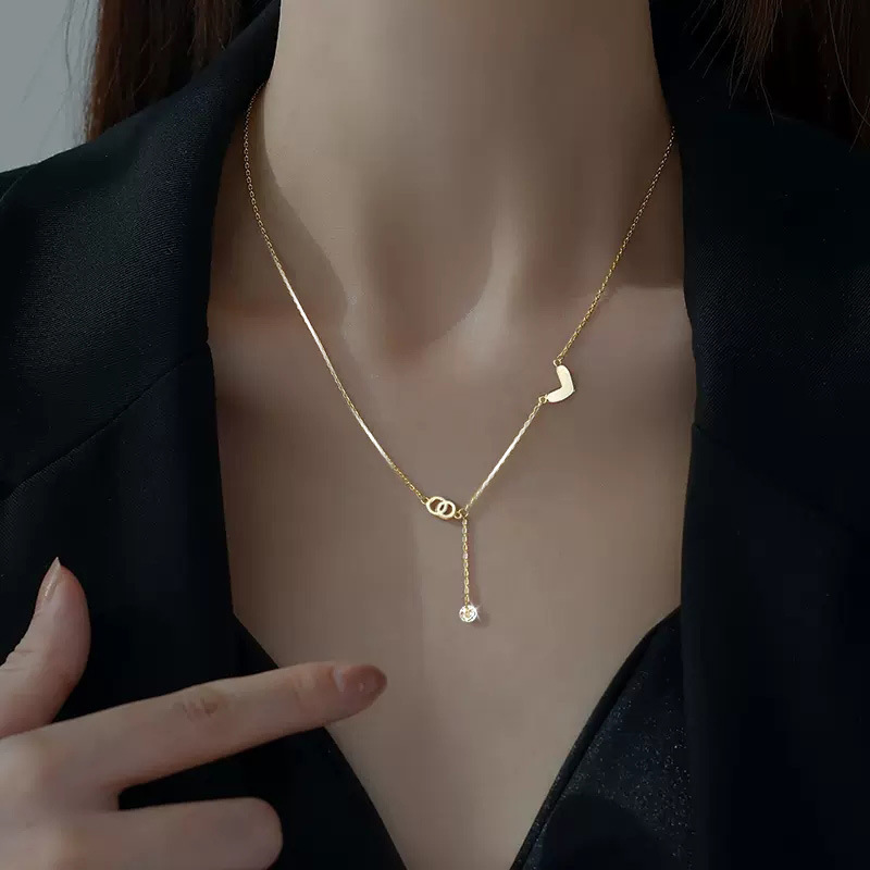 S925 Sterling Silver Necklace with Cubic Zirconia Anniversary