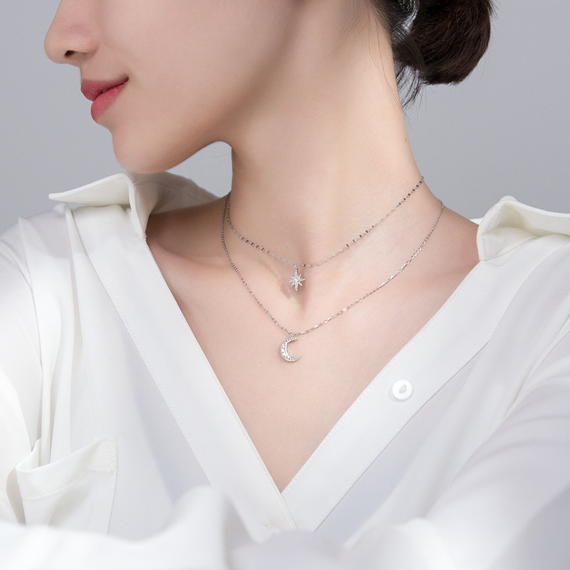 925 Sterling Silver Necklace with Cubic Zirconia Anniversary