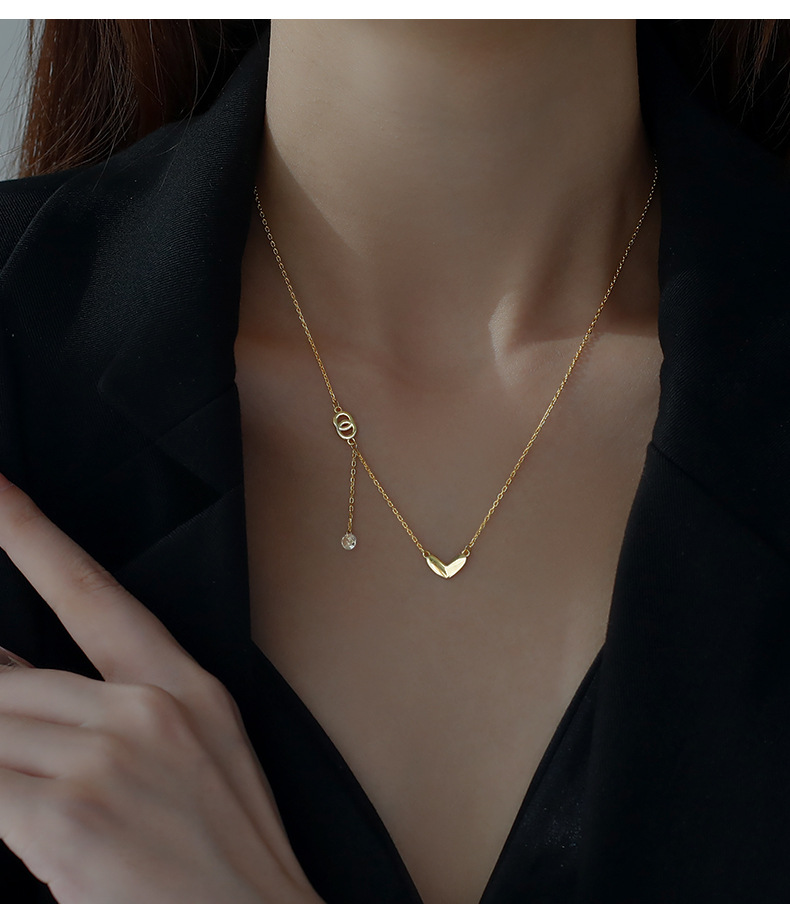 S925 Sterling Silver Necklace with Cubic Zirconia Anniversary