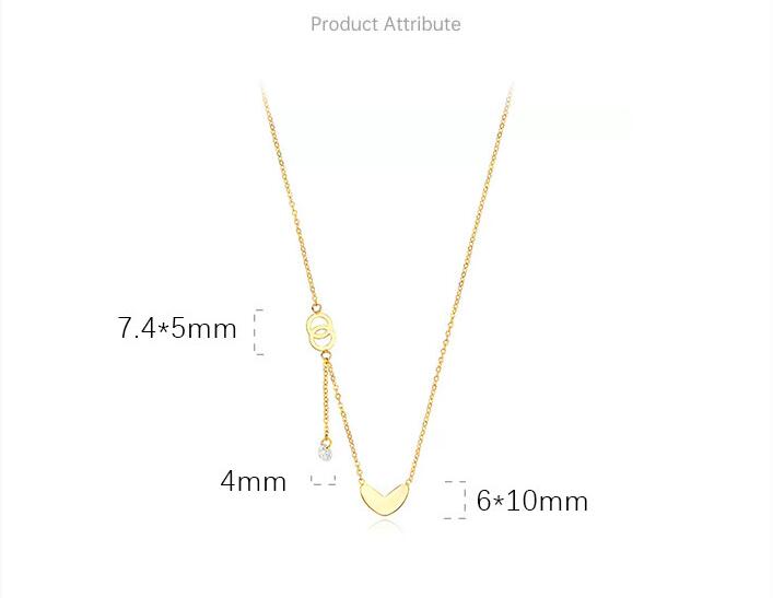 S925 Sterling Silver Necklace with Cubic Zirconia Anniversary