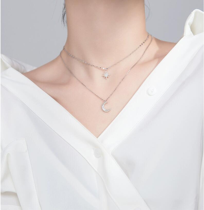 925 Sterling Silver Necklace with Cubic Zirconia Anniversary