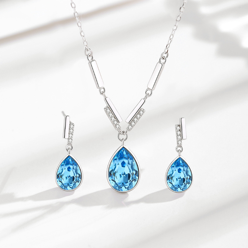 925 Sterling Silver Jewelry Sets with crystal