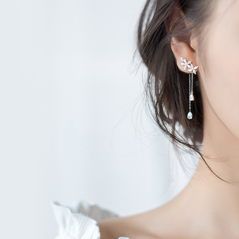 925 Sterling Silver Stud Earrings with Zircon