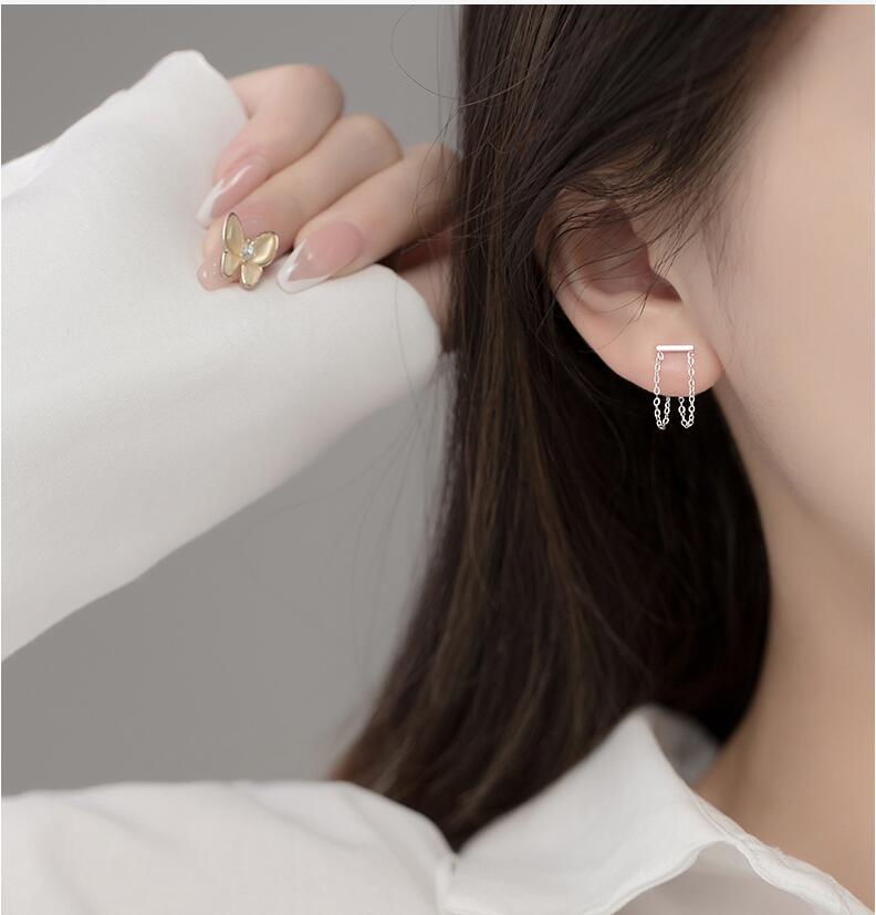 Front Back 925 Sterling Silver Jewelry Earrings