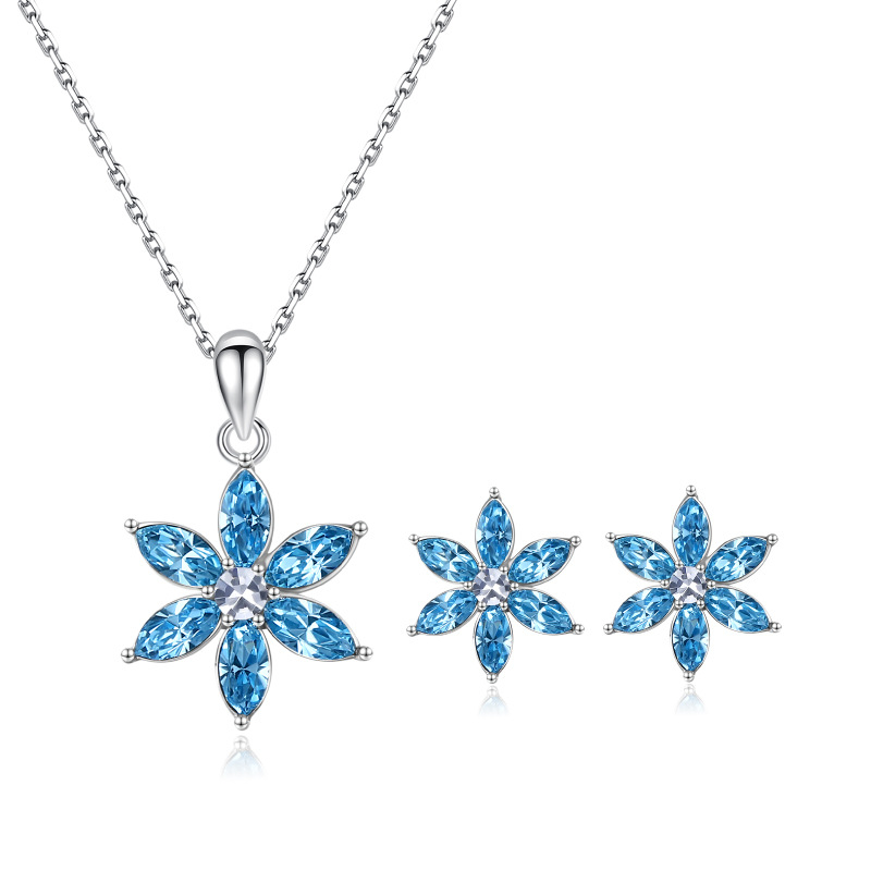 #509 925 Sterling Silver Jewelry Sets with crystal
