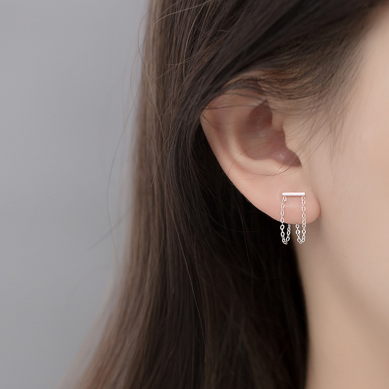 Front Back 925 Sterling Silver Jewelry Earrings