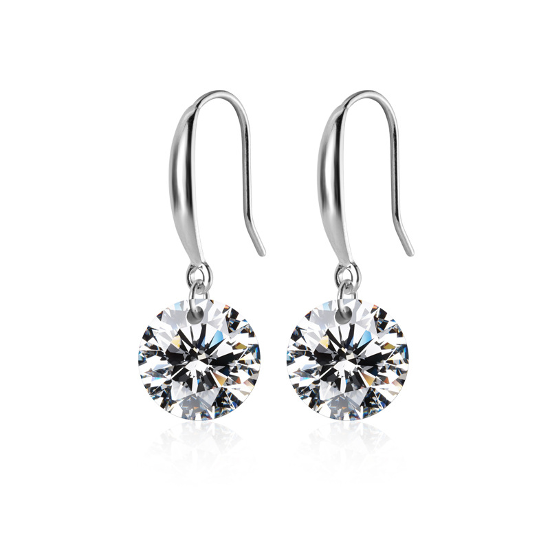 925 Sterling Silver Drop Earrings with Cubic Zirconia for Girls