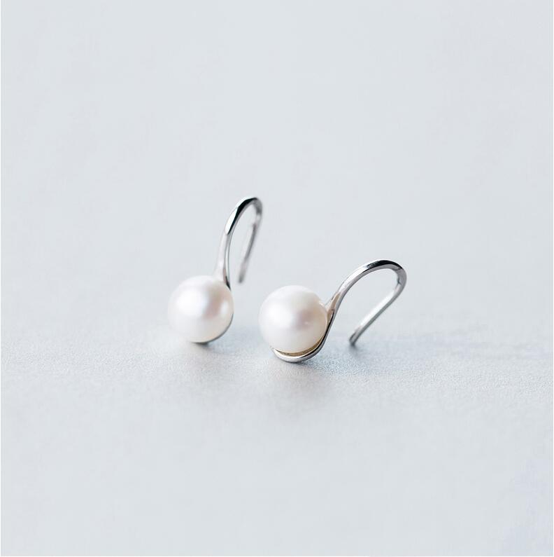 925 Sterling Silver Drop Earrings with Freshwater Pearl