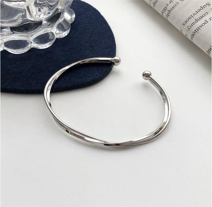 #308  925 Sterling Silver Bangle for Woment Casual Style