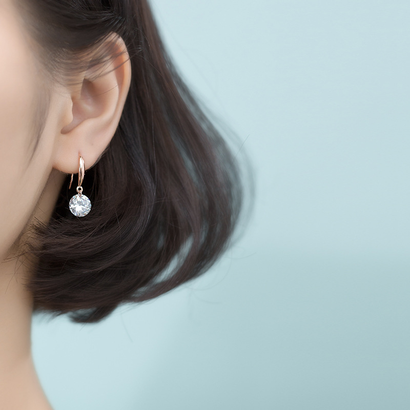 925 Sterling Silver Drop Earrings with Cubic Zirconia for Girls