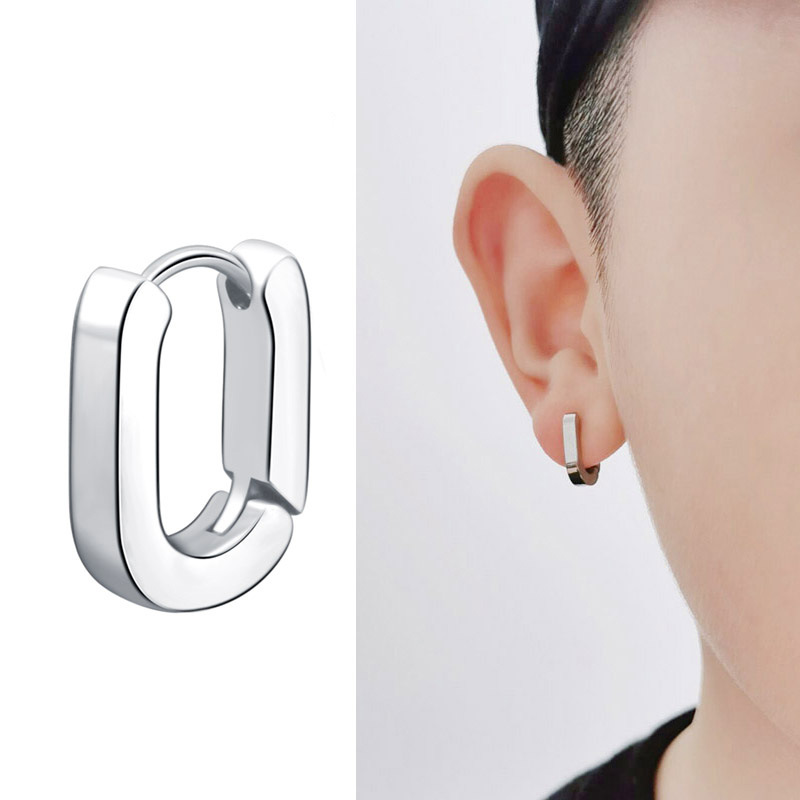 925 Sterling Silver Hoop Earrings for Men Casual