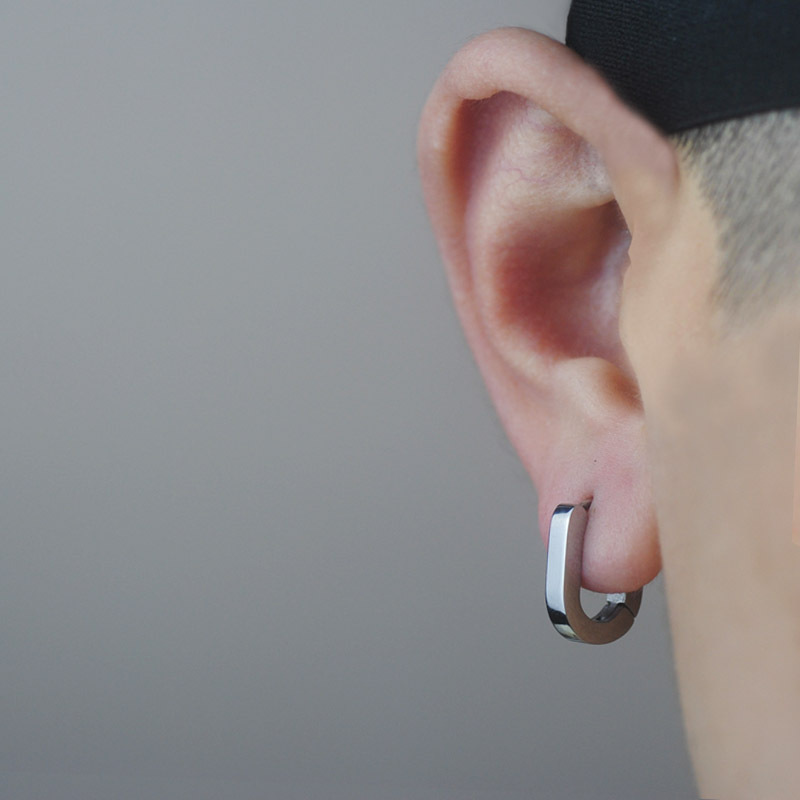 925 Sterling Silver Hoop Earrings for Men Casual