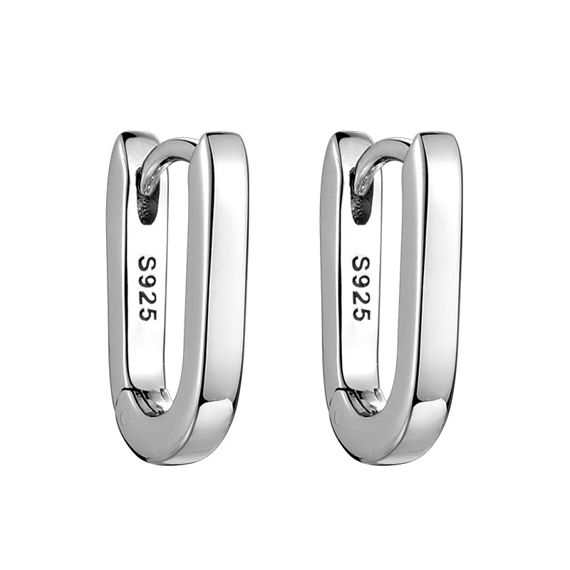 925 Sterling Silver Hoop Earrings for Men Casual