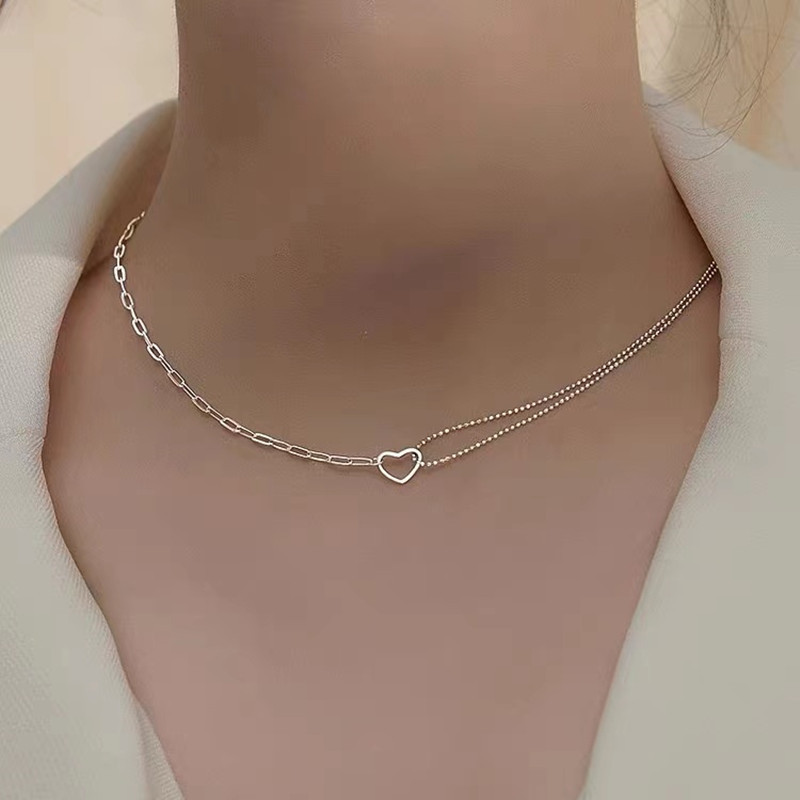 925 Sterling Silver Pendant Necklace Unique Casual Heart Design