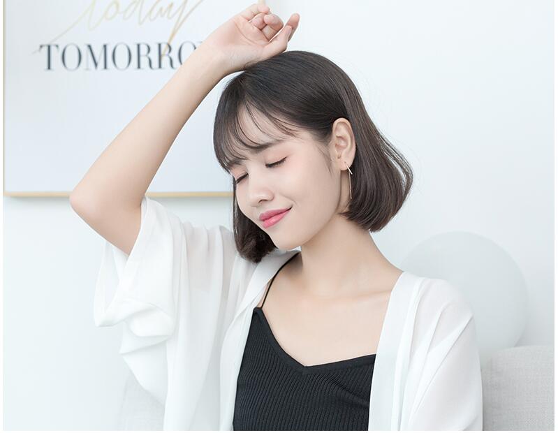 925 Sterling Silver Chain Earrings with Zircon Simple Style