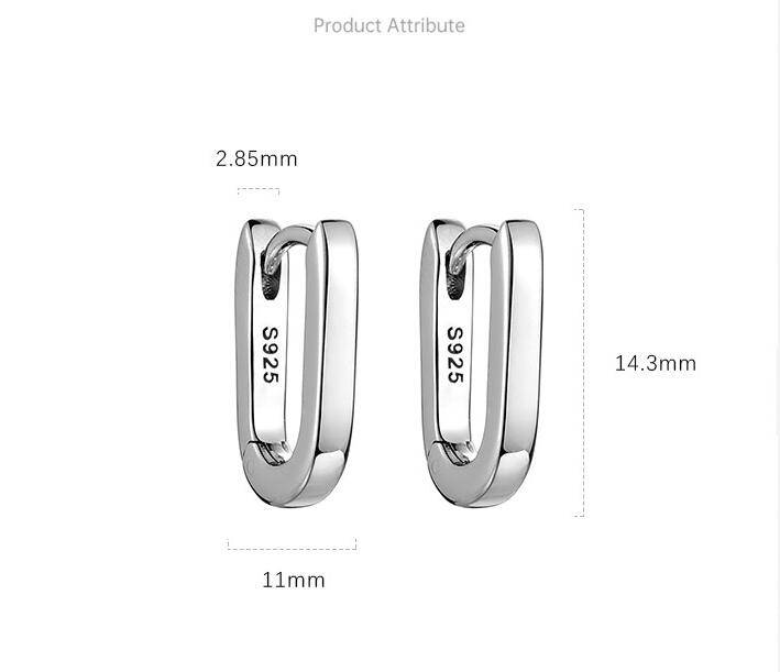 925 Sterling Silver Hoop Earrings for Men Casual